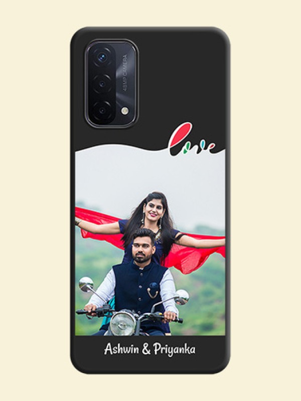 Fall in Love Pattern with Picture on Photo on Space Black Soft Matte Mobile Case - Oppo A74 5G