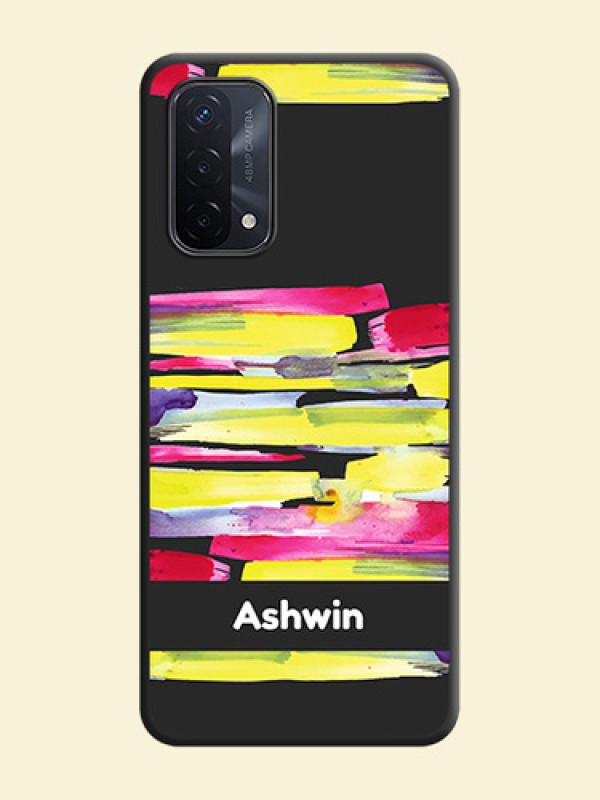 Brush Coloured on Space Black Personalized Soft Matte Phone Covers - Oppo A74 5G