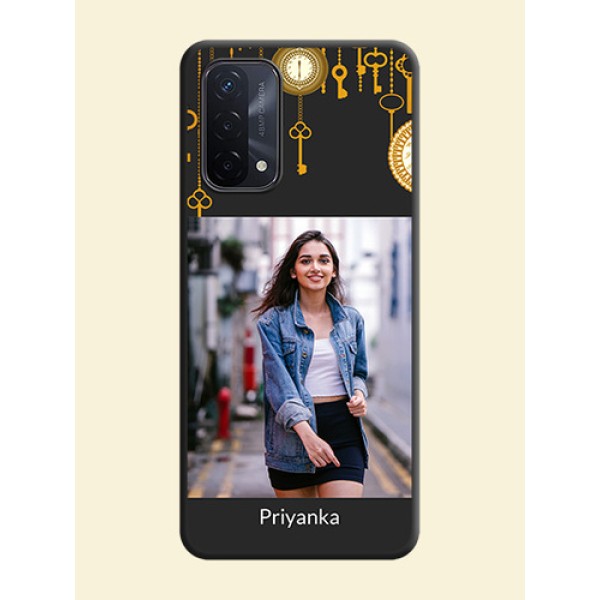 Decorative Design with Text on Space Black Custom Soft Matte Back Cover - Oppo A74 5G Decorative Design with Text on Space Black Custom Soft Matte Back Cover - Oppo A74 5G