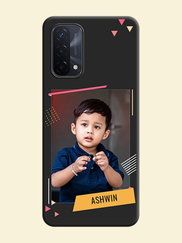 Photo Frame with Triangle Small Dots on Photo on Space Black Soft Matte Back Cover - Oppo A74 5G