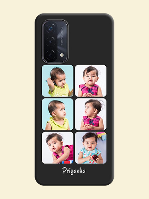 Floral Art with 6 Image Holder on Photo on Space Black Soft Matte Mobile Case - Oppo A74 5G