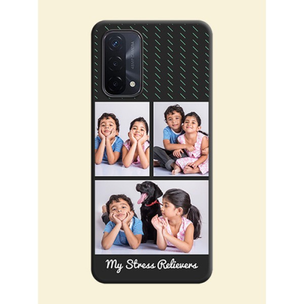 Cross Dotted Pattern with 2 Image Holder on Personalised Space Black Soft Matte Cases - Oppo A74 5G Cross Dotted Pattern with 2 Image Holder on Personalised Space Black Soft Matte Cases - Oppo A74 5G