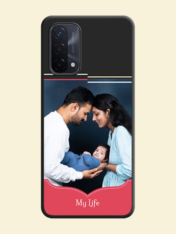 Classic Plain Design with Name on Photo on Space Black Soft Matte Phone Cover - Oppo A74 5G
