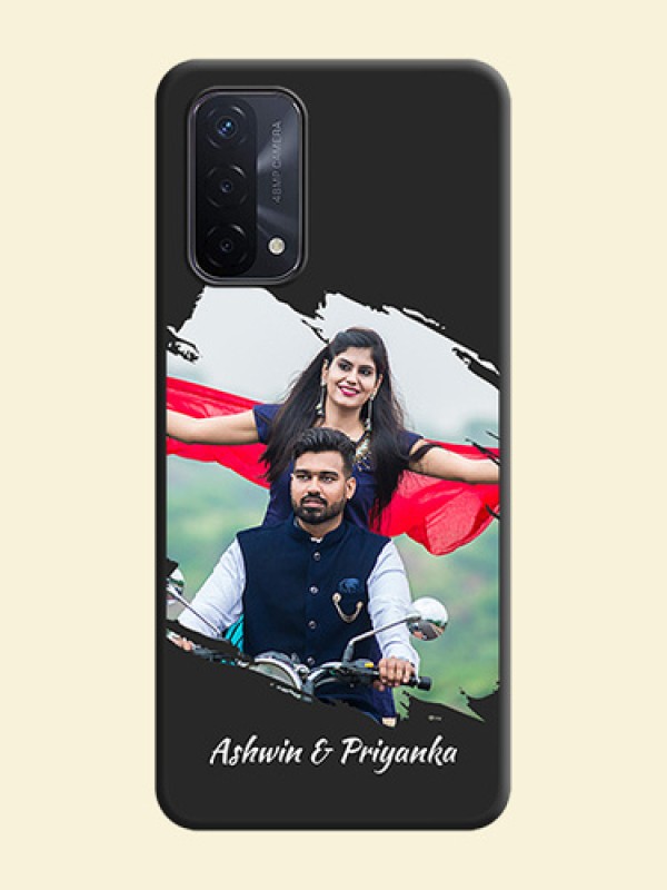 Grunge Brush Strokes on Photo on Space Black Soft Matte Back Cover - Oppo A74 5G