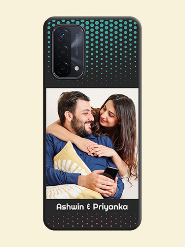 Faded Dots with Grunge Photo Frame and Text on Space Black Custom Soft Matte Phone Cases - Oppo A74 5G