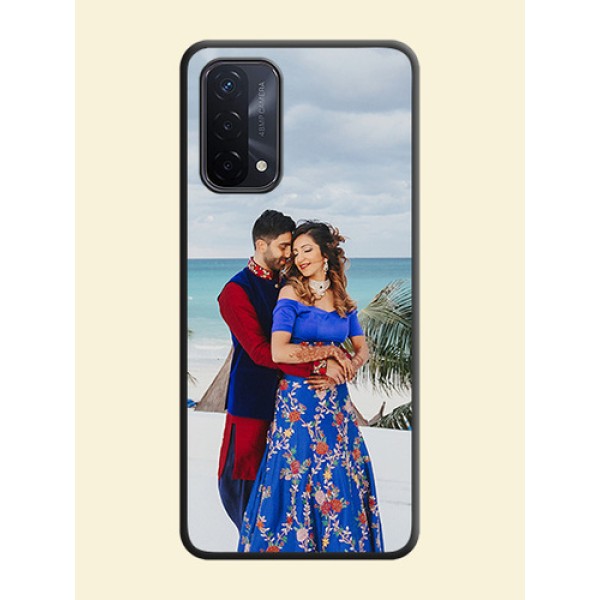 Full Single Pic Upload On Space Black Personalized Soft Matte Phone Covers -Oppo A74 5G Full Single Pic Upload On Space Black Personalized Soft Matte Phone Covers -Oppo A74 5G