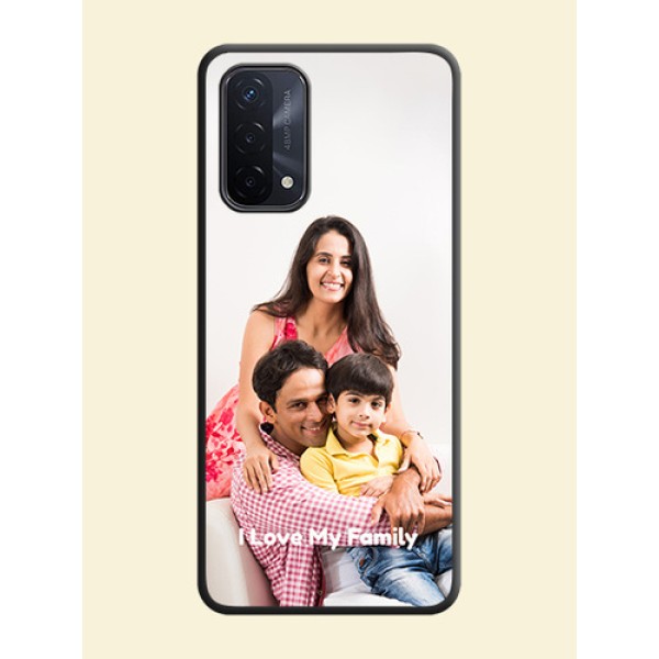Full Single Pic Upload With Text On Space Black Personalized Soft Matte Phone Covers -Oppo A74 5G Full Single Pic Upload With Text On Space Black Personalized Soft Matte Phone Covers -Oppo A74 5G
