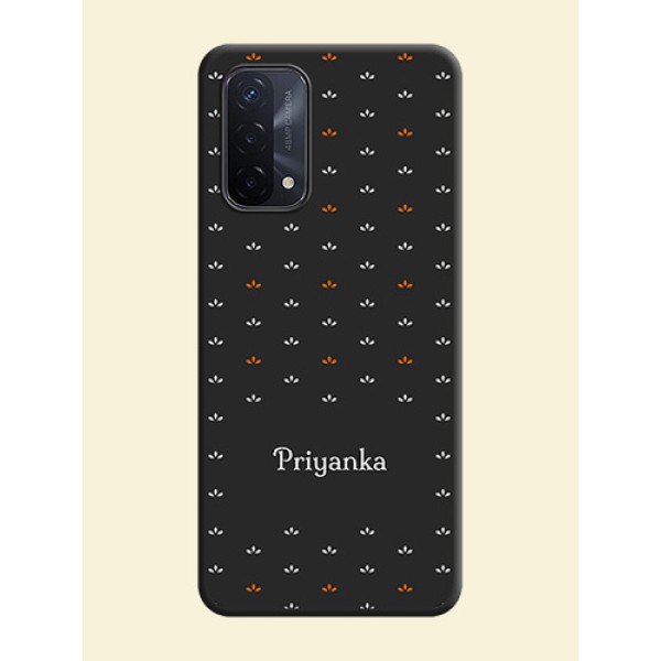 Simple Pattern With Custom Text On Space Black Personalized Soft Matte Phone Covers -Oppo A74 5G Simple Pattern With Custom Text On Space Black Personalized Soft Matte Phone Covers -Oppo A74 5G