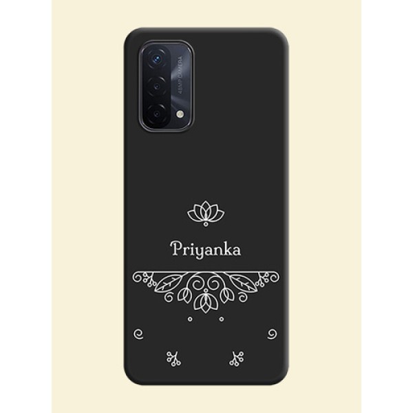 Lotus Garden Custom Text On Space Black Personalized Soft Matte Phone Covers -Oppo A74 5G Lotus Garden Custom Text On Space Black Personalized Soft Matte Phone Covers -Oppo A74 5G