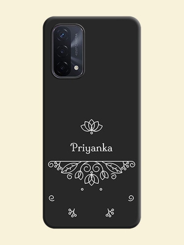 Lotus Garden Custom Text On Space Black Personalized Soft Matte Phone Covers -Oppo A74 5G