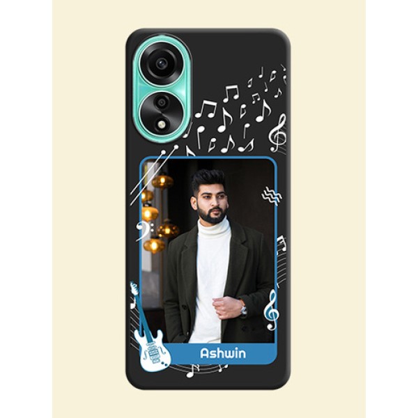 Musical Theme Design with Text - Photo on Space Black Soft Matte Mobile Case - Oppo A78 4G Musical Theme Design with Text - Photo on Space Black Soft Matte Mobile Case - Oppo A78 4G