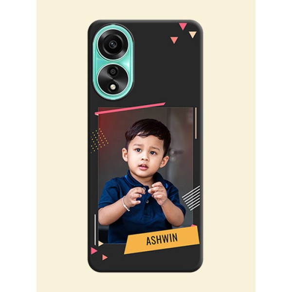 Photo Frame with Triangle Small Dots - Photo on Space Black Soft Matte Back Cover - Oppo A78 4G Photo Frame with Triangle Small Dots - Photo on Space Black Soft Matte Back Cover - Oppo A78 4G