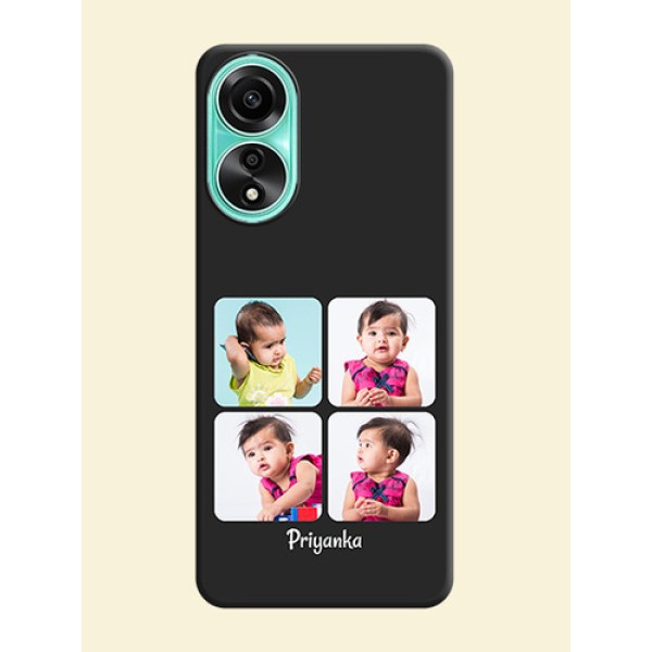 Floral Art with 6 Image Holder - Photo on Space Black Soft Matte Mobile Case - Oppo A78 4G Floral Art with 6 Image Holder - Photo on Space Black Soft Matte Mobile Case - Oppo A78 4G