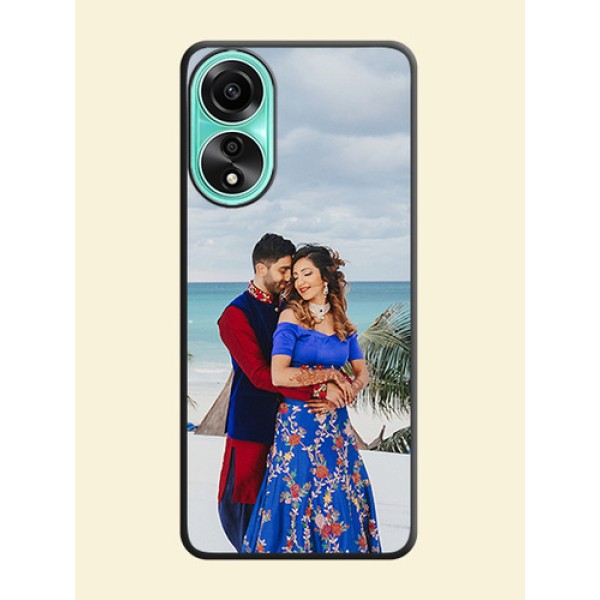 Full Single Pic Upload On Space Black Personalized Soft Matte Phone Covers - Oppo A78 4G Full Single Pic Upload On Space Black Personalized Soft Matte Phone Covers - Oppo A78 4G