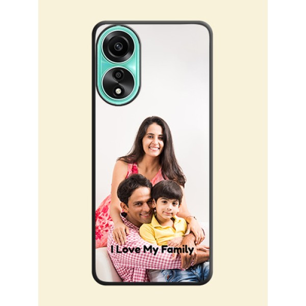 Full Single Pic Upload With Text On Space Black Personalized Soft Matte Phone Covers - Oppo A78 4G Full Single Pic Upload With Text On Space Black Personalized Soft Matte Phone Covers - Oppo A78 4G