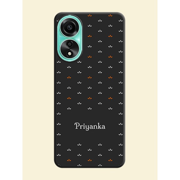 Simple Pattern With Custom Text On Space Black Personalized Soft Matte Phone Covers - Oppo A78 4G Simple Pattern With Custom Text On Space Black Personalized Soft Matte Phone Covers - Oppo A78 4G