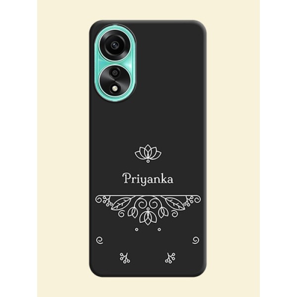 Lotus Garden Custom Text On Space Black Personalized Soft Matte Phone Covers - Oppo A78 4G Lotus Garden Custom Text On Space Black Personalized Soft Matte Phone Covers - Oppo A78 4G
