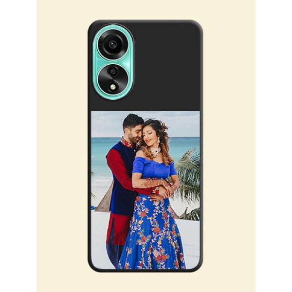 Image Upload With Space Black Color On Custom Soft Matte Mobile Back Cover - Oppo A78 4G Image Upload With Space Black Color On Custom Soft Matte Mobile Back Cover - Oppo A78 4G
