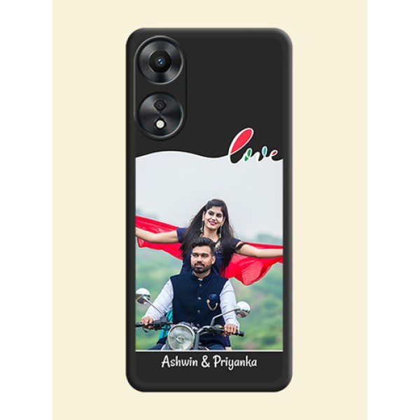Fall in Love Pattern with Picture on Photo on Space Black Soft Matte Mobile Case - Oppo A78 5G Fall in Love Pattern with Picture on Photo on Space Black Soft Matte Mobile Case - Oppo A78 5G