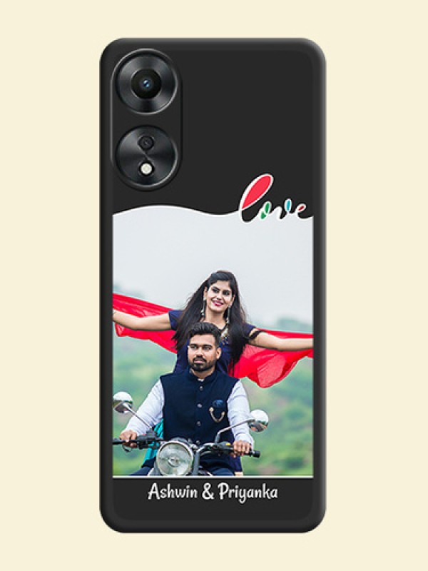Fall in Love Pattern with Picture on Photo on Space Black Soft Matte Mobile Case - Oppo A78 5G
