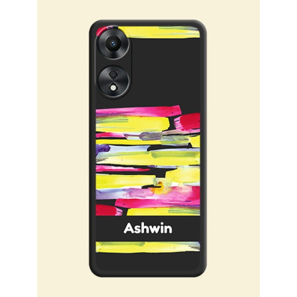Brush Coloured on Space Black Personalized Soft Matte Phone Covers - Oppo A78 5G Brush Coloured on Space Black Personalized Soft Matte Phone Covers - Oppo A78 5G