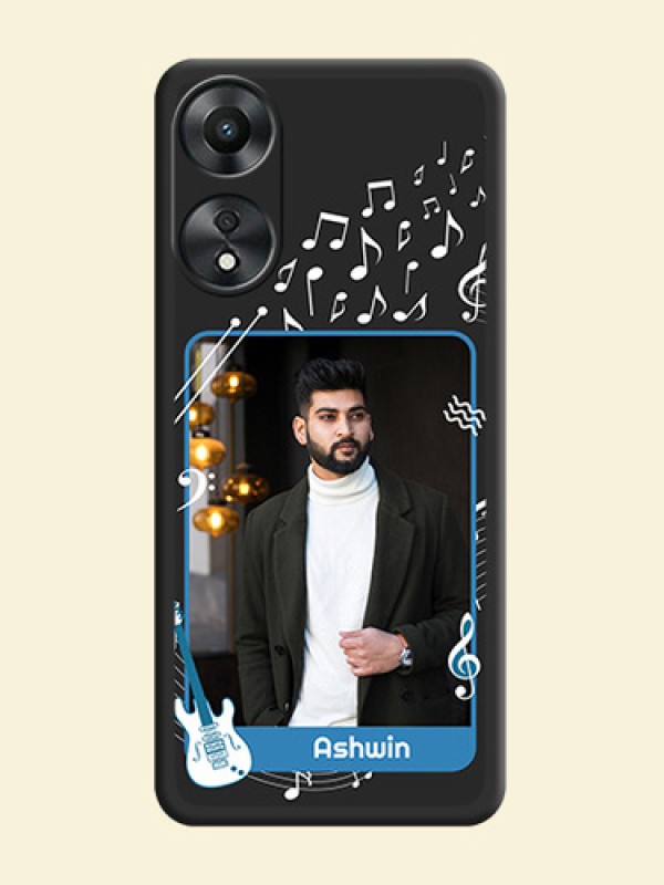 Musical Theme Design with Text on Photo on Space Black Soft Matte Mobile Case - Oppo A78 5G