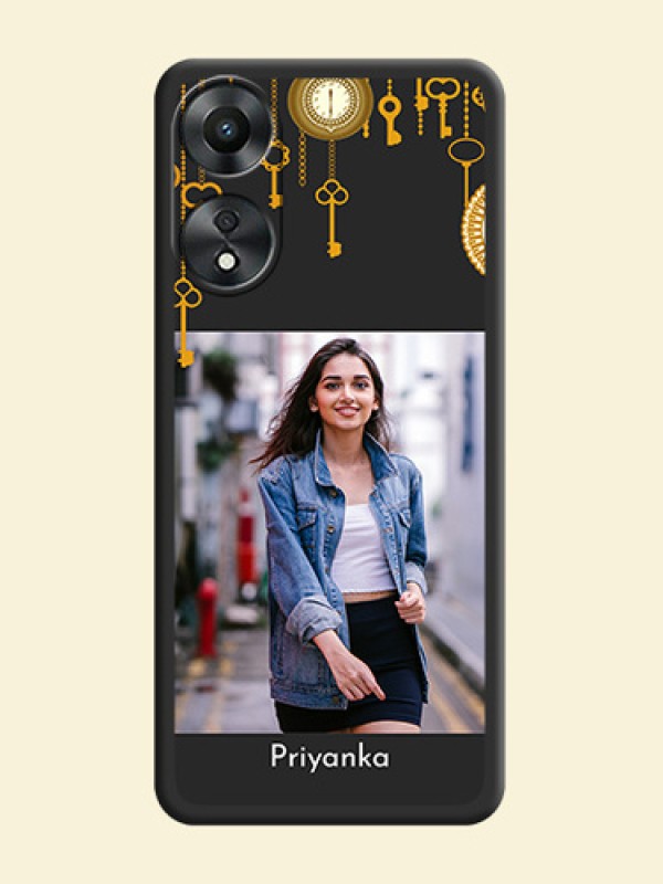 Decorative Design with Text on Space Black Custom Soft Matte Back Cover - Oppo A78 5G