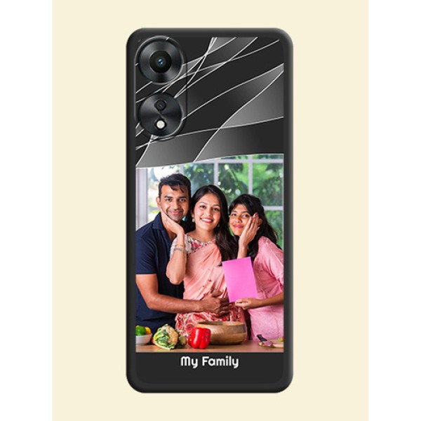 Mixed Wave Lines on Photo on Space Black Soft Matte Mobile Cover - Oppo A78 5G Mixed Wave Lines on Photo on Space Black Soft Matte Mobile Cover - Oppo A78 5G