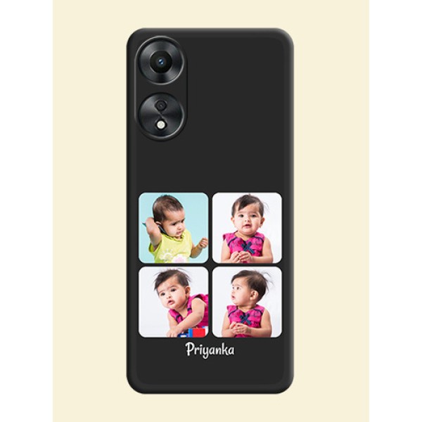 Floral Art with 6 Image Holder on Photo on Space Black Soft Matte Mobile Case - Oppo A78 5G
