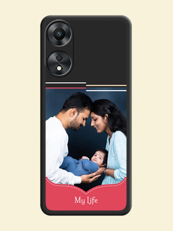 Classic Plain Design with Name on Photo on Space Black Soft Matte Phone Cover - Oppo A78 5G