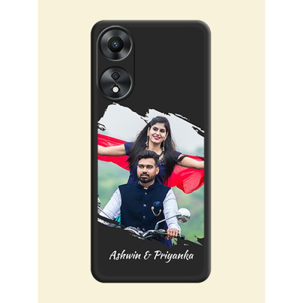 Grunge Brush Strokes on Photo on Space Black Soft Matte Back Cover - Oppo A78 5G