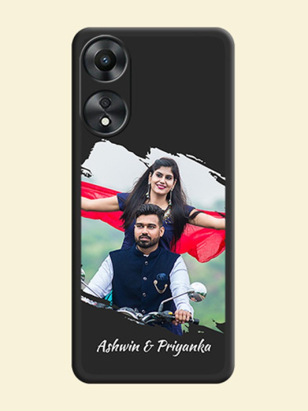Grunge Brush Strokes on Photo on Space Black Soft Matte Back Cover - Oppo A78 5G
