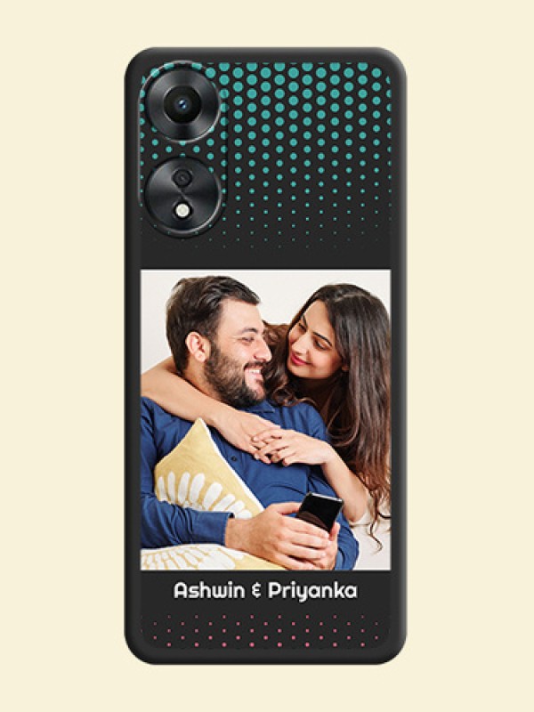 Faded Dots with Grunge Photo Frame and Text on Space Black Custom Soft Matte Phone Cases - Oppo A78 5G