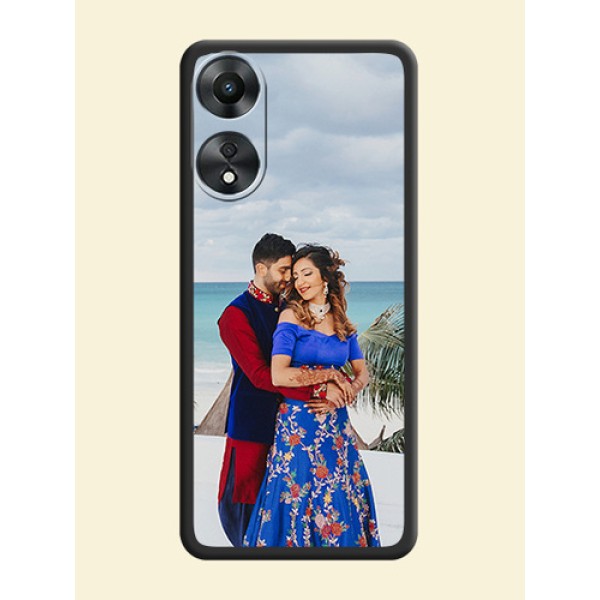 Full Single Pic Upload On Space Black Personalized Soft Matte Phone Covers -Oppo A78 5G Full Single Pic Upload On Space Black Personalized Soft Matte Phone Covers -Oppo A78 5G