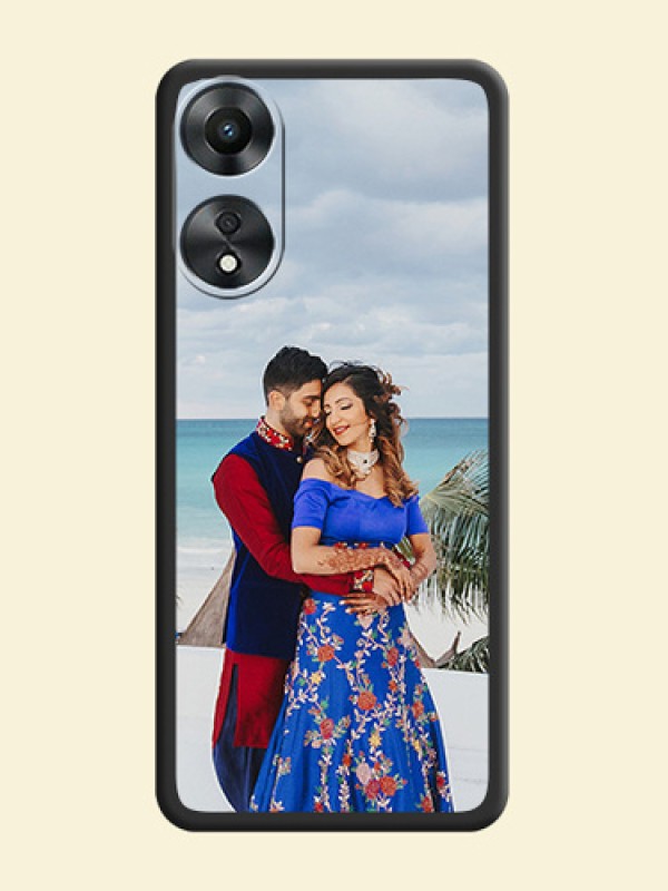Full Single Pic Upload On Space Black Personalized Soft Matte Phone Covers -Oppo A78 5G