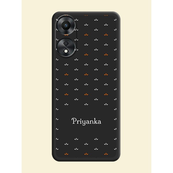 Simple Pattern With Custom Text On Space Black Personalized Soft Matte Phone Covers -Oppo A78 5G Simple Pattern With Custom Text On Space Black Personalized Soft Matte Phone Covers -Oppo A78 5G