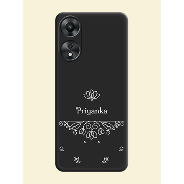 Lotus Garden Custom Text On Space Black Personalized Soft Matte Phone Covers -Oppo A78 5G Lotus Garden Custom Text On Space Black Personalized Soft Matte Phone Covers -Oppo A78 5G
