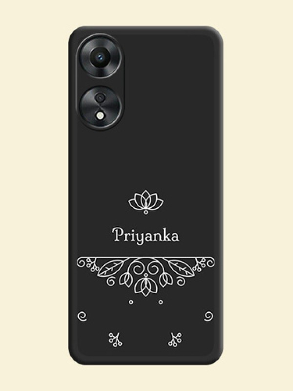 Lotus Garden Custom Text On Space Black Personalized Soft Matte Phone Covers -Oppo A78 5G