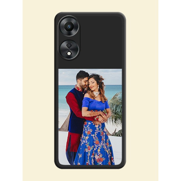 Image Upload With Space Black Color On Custom Soft Matte Mobile Back Cover - Oppo A78 5G Image Upload With Space Black Color On Custom Soft Matte Mobile Back Cover - Oppo A78 5G