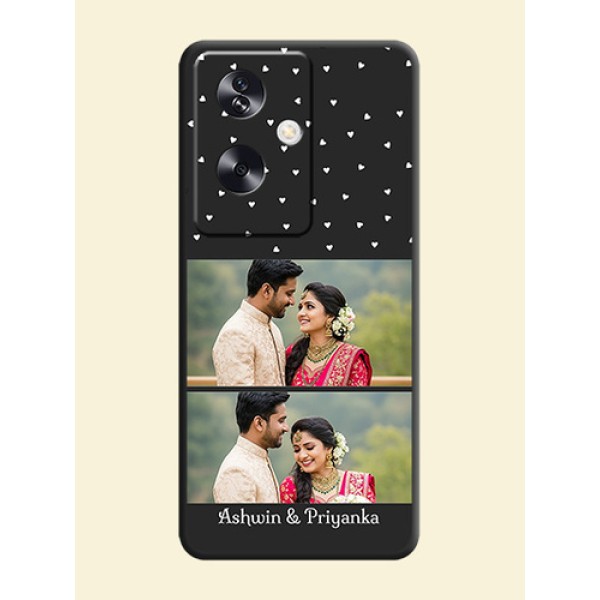 Miniature Love Symbols with Name On Space Black Custom Soft Matte Mobile Back Cover - Oppo A79 5G Miniature Love Symbols with Name On Space Black Custom Soft Matte Mobile Back Cover - Oppo A79 5G