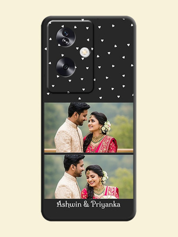 Miniature Love Symbols with Name On Space Black Custom Soft Matte Mobile Back Cover - Oppo A79 5G