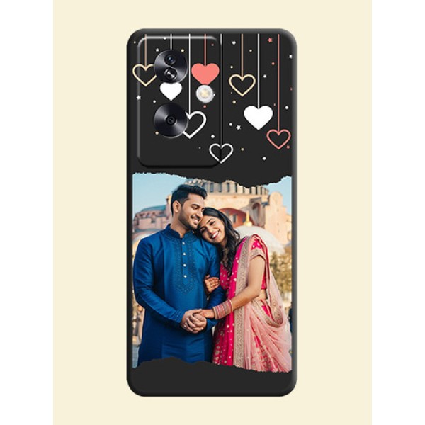 Love Hangings with Splash Wave Picture On Space Black Custom Soft Matte Mobile Back Cover - Oppo A79 5G