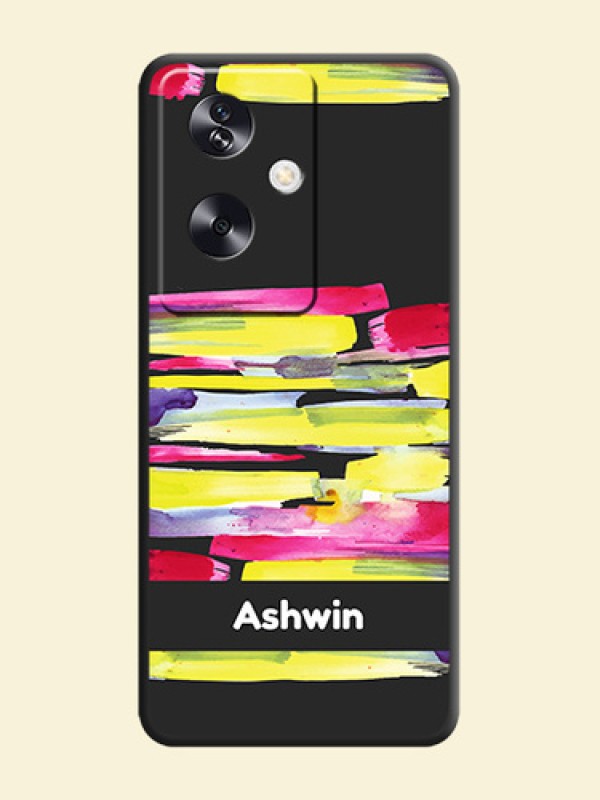 Brush Coloured On Space Black Custom Soft Matte Mobile Back Cover - Oppo A79 5G