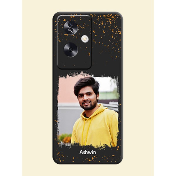 Spray Free Design on Photo On Space Black Custom Soft Matte Mobile Back Cover - Oppo A79 5G Spray Free Design on Photo On Space Black Custom Soft Matte Mobile Back Cover - Oppo A79 5G
