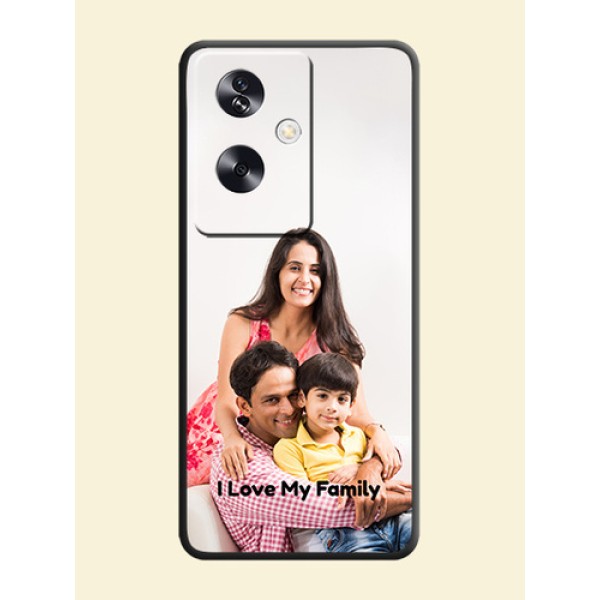 Full Single Pic Upload With Text On Space Black Custom Soft Matte Mobile Back Cover - Oppo A79 5G Full Single Pic Upload With Text On Space Black Custom Soft Matte Mobile Back Cover - Oppo A79 5G