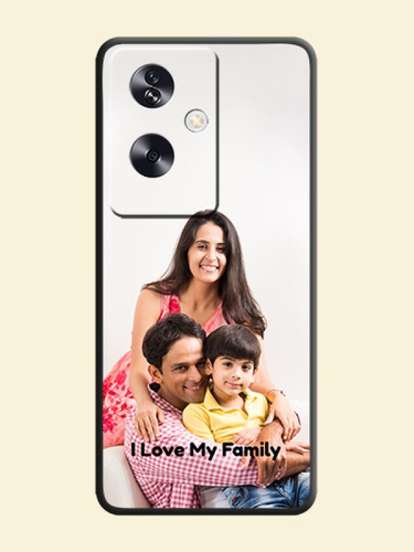 Full Single Pic Upload With Text On Space Black Custom Soft Matte Mobile Back Cover - Oppo A79 5G