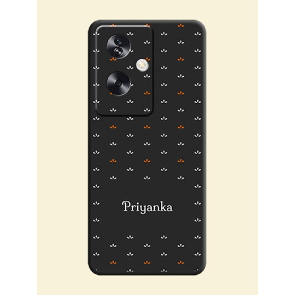 Simple Pattern With Custom Text On Space Black Custom Soft Matte Mobile Back Cover - Oppo A79 5G Simple Pattern With Custom Text On Space Black Custom Soft Matte Mobile Back Cover - Oppo A79 5G