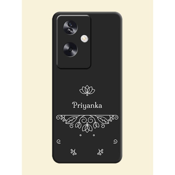 Lotus Garden Custom Text On Space Black Custom Soft Matte Mobile Back Cover - Oppo A79 5G Lotus Garden Custom Text On Space Black Custom Soft Matte Mobile Back Cover - Oppo A79 5G