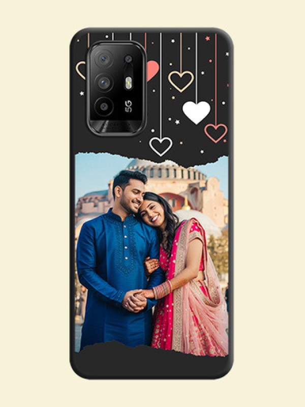 Love Hangings with Splash Wave Picture on Space Black Custom Soft Matte Phone Back Cover - Oppo F19 Pro Plus 5G