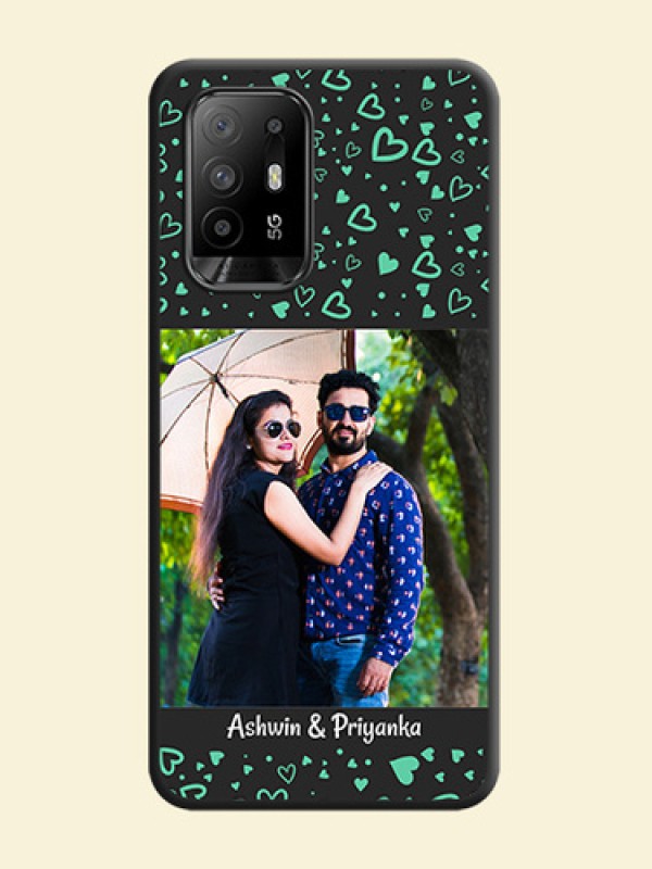 Sea Green Indefinite Love Pattern on Photo on Space Black Soft Matte Mobile Cover - Oppo F19 Pro Plus 5G